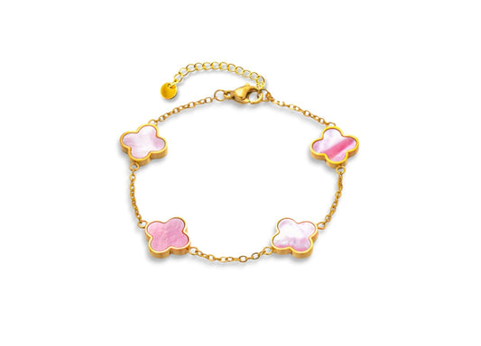 Pink Clover Armband